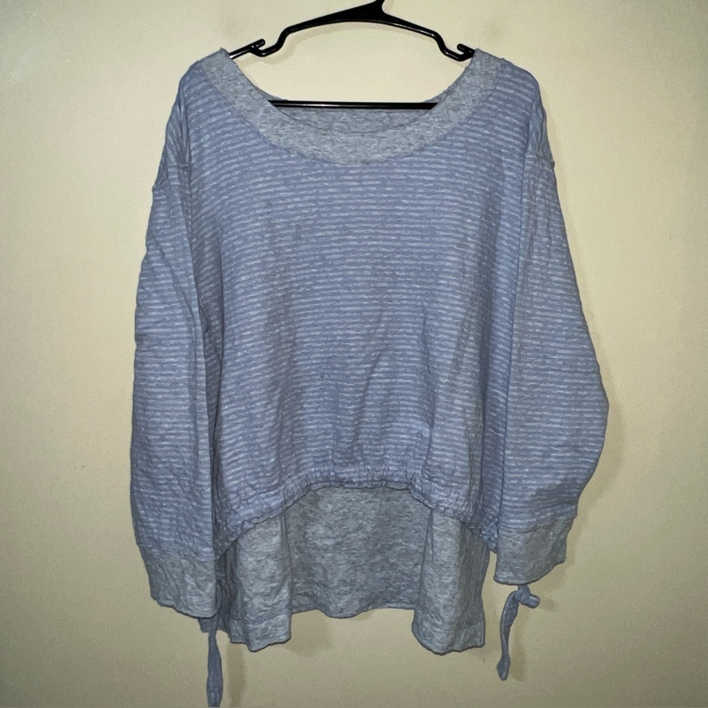 OLIVIA BY HABITAT Boxy Striped Drawstring Top Large - Picture 3 of 5